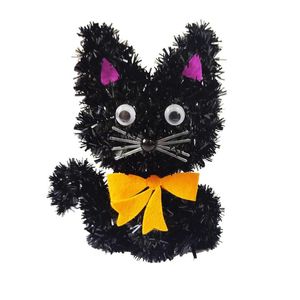 Halloween Decoración Gato Negro 15 cm