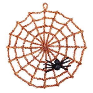 Halloween Telaraña Naranja para Colgar 43 cm