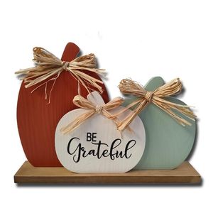 Cosecha Decoración de Mesa 3 Calabazas "Always Be Grateful" 30 cm