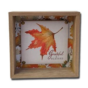 Cosecha Decoración de Mesa Hoja "Grateful & Blessed" 16 cm