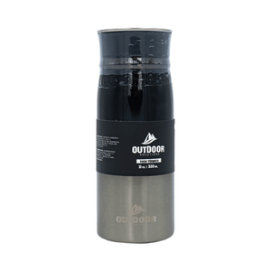 Vaso Negro Y Gris de Acero Inoxidable Outdoor Solu 1 Pz