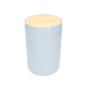 Bote de Basura de Plastico Celeste con Bambu 18 X 1 Pz