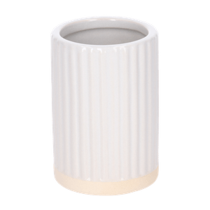 Vaso Para Baño de Ceramica Gris Claro 7 X 7 X 10. 1 Pz