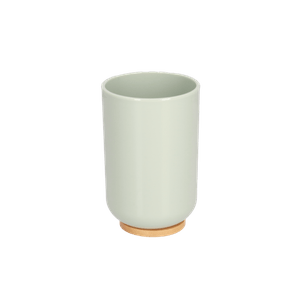 Vaso Para Baño de Plastico Verde Menta con Bambu  1 Pz