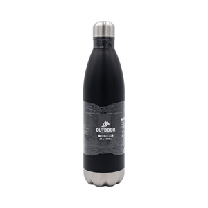 Botella Negro de Acero Inoxidable Outdoor Solution 1 Pz