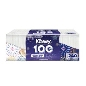 Kleenex Servilletas Servilleteros Individuales Kleenex 100 años Servilletas Paquete con 240 Piezas de Hoja Sencillas