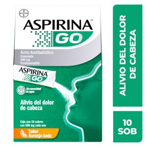 Aspirina Go Bayer Sabor Naranja Soda con 10 pz