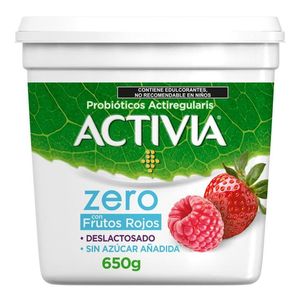 Activia Zero Alimento Lácteo Fermentado Frutos Rojos Deslactosado 650 ml