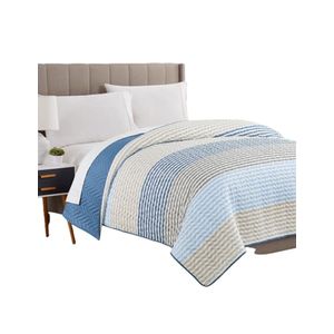 Sobre Cama King Allure Impreso Blue Stripe 1 Pz