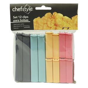 Set 12 Clips P/Bolsas 4 G 11cm, 8 M 6cm Chefstyle 1 Pz