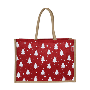 Bolsa de Yute Pinos Blancos de 47x33x18 Cm Roja. 1 Pz