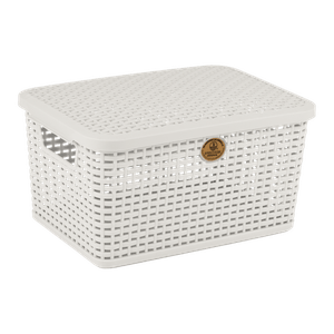 Canasta Rattan C/Tapa Ch Blanco 6000 Ml 1 Pz