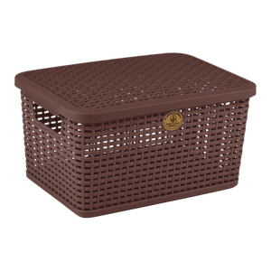 Canasta Rattan C/Tapa Chocolate 6000 Ml 1 Pz