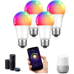 4 Focos Inteligentes Brandtrendy WiFi Multicolor y Luz Blanca