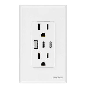 Contacto de pared Duplex Brandtrendy con puertos USB para entrada A y C