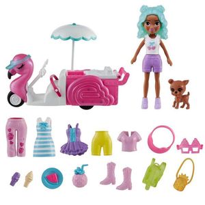 Polly Pocket Set de Juego Carrito de Bocadillos de Flamingo