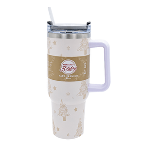 Vaso de Acero Inoxidable Blanco con Dorado Destina 1 Pz