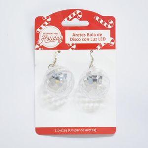 Aretes Bola de Disco con Luz Led 1 Pz