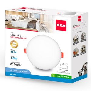 Lámpara Empotrable 12w, Luz Blanca 1 Pz