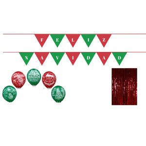 Kit Feliz Navidad (Banner-Globos-Cortina) 1 Pz