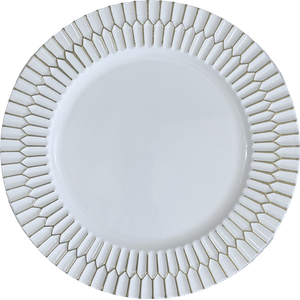 Plato Base 33cm Blanco con Dorado 1 Pz