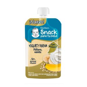 Gerber Pouch Yogurt Avena Platano Vainilla 95g G 95 Gr