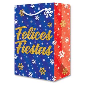 Bolsa Regalo Grande Aplic Felices Fiestas 1 Pz