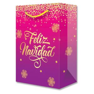 Bolsa Regalo Grande Aplic Frases Foil Dorado 1 Pz