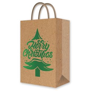 Bolsa Regalo Grande Aplic Kraft Feliz Navidad 1 Pz