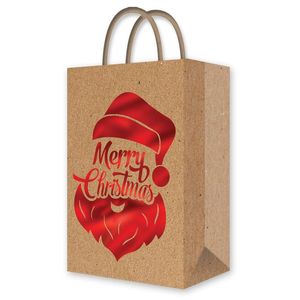 Bolsa Regalo Mediana Aplic Kraft Santa Foil 1 Pz