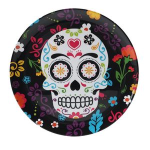 Plato Llano de Calavera de Melamina 1 Pz