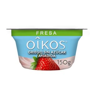 Yogurt Griego Oikos sin azúcar sabor fresa 150 g