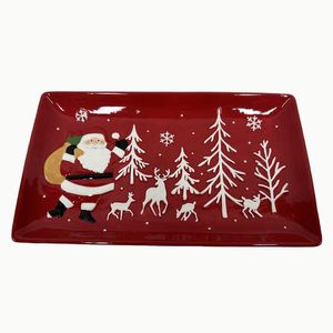 Plato Rojo Santa Claus 1 Pz