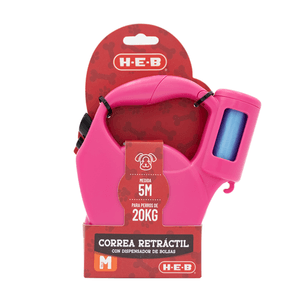 Correa Para Perro Retractil Rosa 1 Pz