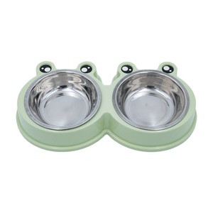 Plato Doble Para Perro Acero Inoxidable Y Plastic 1 Pz