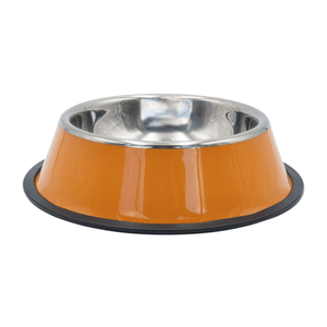 Plato Para Perro Acero Inoxidable Naranja 22 Cm 1 Pz