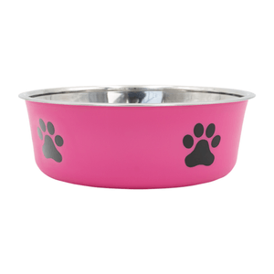 Plato Para Perro Acero Inoxidable Rosa 14 Cm 1 Pz