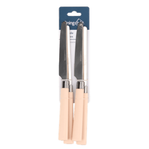 Set de 4 Cuchillos de Acero Inoxidable con Mango Beige