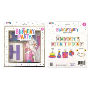 Kit Fiesta Banner Decoracion Y Cake Topper Blanco 1 Pz