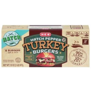 HEB Hamburguesa de Pavo Hatch Pepper 90/10 907 g