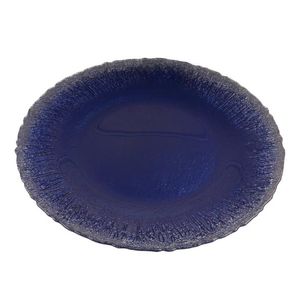 Plato Navideño de Vidrio Color Azul 33 cm