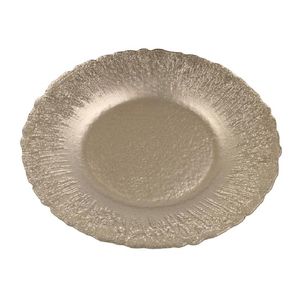 Plato Navideño de Vidrio Color Plateado 22 cm