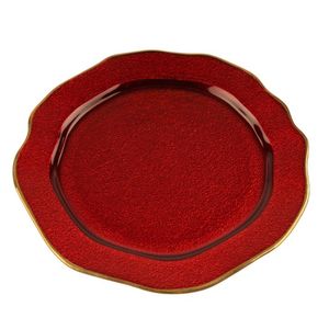 Plato Navideño de Vidrio Color Rojo 10 cm