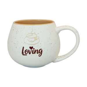 Taza de Ceramica 500ml Color Beige Diseño Grabado 1 Pz