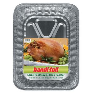 Charola de Aluminio Handi Foil Rectangular Grande con Rejilla para BBQ