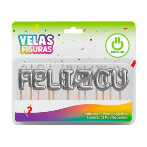Velas Feliz Cumpleaños Plata 1 Pz