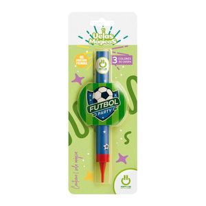 Vela Magica Tricolor 14 Cm con Letrero Futbol 1 Pz