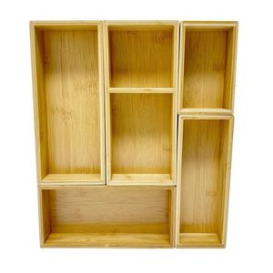 Organizadores de Bambu Para Cajones 5 Piezas 1 Pz