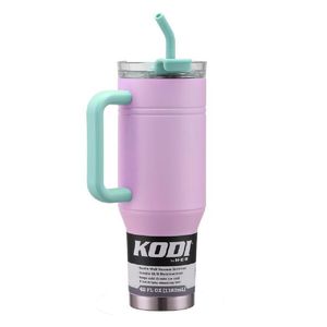 Termo 40oz Rosa con Azul Celeste con Popote 1 Pz